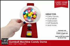 Gumball Machine Candy Dome Paper Craft | Retro Gift Basket