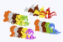 Gummy Dinosaurs Kawaii 3D SVG Product Image 3
