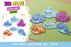 Gummy Sea Animals Kawaii 3D SVG Product Image 1