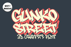 Gunko Street | Bold 3D Graffiti Webfont WOFF Product Image 1