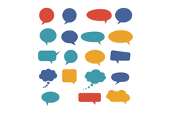 Colorful speech bubbles in various shapes and sizes designed Product Image 1