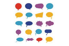 Colorful speech bubbles displaying various shapes and sizes Product Image 1