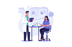 Medical professionals collaborating in a flat design with di Product Image 1