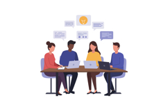 Group of diverse professionals collaborating at a table in a Product Image 1