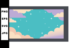 Window view of starry night sky with clouds and twinkling st Product Image 1