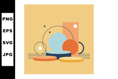 Abstract geometric shapes composition with circles and recta Product Image 1