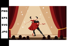 Ballet dancers performing romantic dance scene on stage with Product Image 1