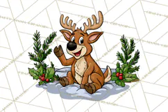 Merry Moods Reindeer Christmas Clipart | Funny Holiday Png Product Image 2