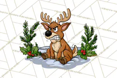 Merry Moods Reindeer Christmas Clipart | Funny Holiday Png Product Image 3