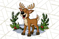 Merry Moods Reindeer Christmas Clipart | Funny Holiday Png Product Image 5