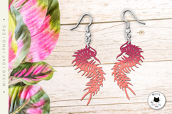 Scolopendra Centipede Animal Earrings Laser Cut File Product Image 3