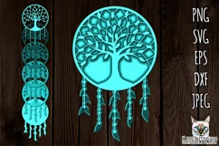 3d Layered Tree of Life Dream Catcher SVG, lazer cut file. Product Image 1