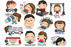 Fitness Health Clipart - Training Gym Clip Art Product Image 1