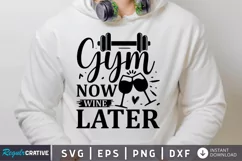 Gym now wine later SVG, Workout SVG Design Product Image 1