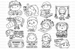 Fitness Health Clipart - Training Gym Clip Art Coloring Product Image 1