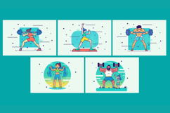 Gym and Wellness Training Illustrations Product Image 1