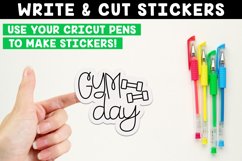 Gym Day and Dumbbells | Write and Cut Sticker | Cricut Pen Product Image 1