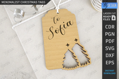 Minimalist Christmas Tag Laser Cut|Gift Tags SVG|Xmas Signs Product Image 1