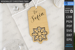 Minimalist Christmas Tag Laser Cut|Gift Tags SVG|Xmas Signs Product Image 1