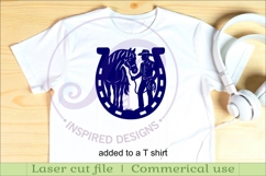 Cowboy and horse wall sign svg laser cut Product Image 3