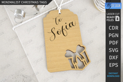 Minimalist Christmas Tag Laser Cut|Gift Tags SVG|Xmas Signs Product Image 1
