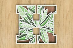 Layered Botanical Alphabet Laser Cut File - Letter H Product Image 1