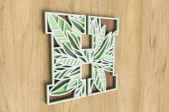 Layered Botanical Alphabet Laser Cut File - Letter H Product Image 2