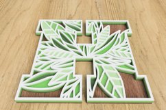 Layered Botanical Alphabet Laser Cut File - Letter H Product Image 3