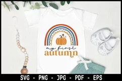 My first autumn SVG,Pumpkin shirt SVG, Baby autumn SVG Product Image 1