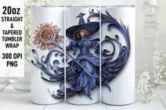 Halloween Tumbler Wrap | Quilling Witch Tumbler Wrap Product Image 1