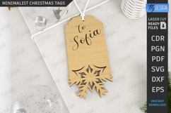 Minimalist Christmas Tag Laser Cut|Gift Tags SVG|Xmas Signs Product Image 1