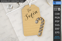 Minimalist Christmas Tag Laser Cut|Gift Tags SVG|Xmas Signs Product Image 1