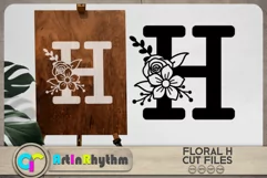 Floral letter H svg cut file / Botanical alphabet SVG Product Image 2