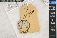 Minimalist Christmas Tag Laser Cut|Gift Tags SVG|Xmas Signs Product Image 1