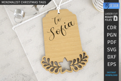 Minimalist Christmas Tag Laser Cut|Gift Tags SVG|Xmas Signs Product Image 1