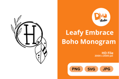 Leafy Embrace Boho Monogram Product Image 1
