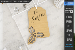 Minimalist Christmas Tag Laser Cut|Gift Tags SVG|Xmas Signs Product Image 1