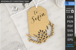 Minimalist Christmas Tag Laser Cut|Gift Tags SVG|Xmas Signs Product Image 1