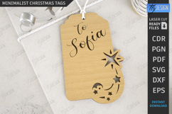 Minimalist Christmas Tag Laser Cut|Gift Tags SVG|Xmas Signs Product Image 1