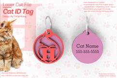 H | Cat ID Tag | Cat ID Tag Slide On Collar| laser cut | SVG Product Image 1