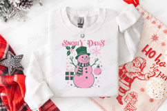 Snowy Days Pink Snowman Christmas Design Product Image 2