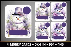 Christmas Money Card Template PNG I Snowman Card Holders Product Image 1
