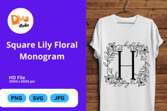 Square Lily Floral Monogram Product Image 1