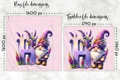 Alphabet Lunch Bag | Cute Gnome Lunch Bag | Monogram Tumbler Product Image 2