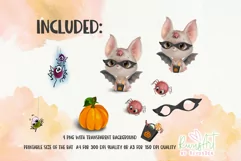 Halloween Cute But PNG Clipart | Watercolor illustration Product Image 3