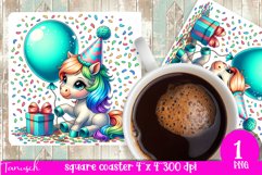 Birthday square coaster HORSE design Product Image 1