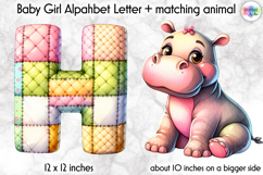 Cute Patchwork Baby Alphabet and Baby Animals PNG, Monogram Product Image 1