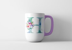 Spring Watercolor Letter. Monogram H. Sublimation Design. Product Image 3
