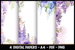 4 Digital Papers Vintage Flowers I Planner Pages A4 Product Image 1