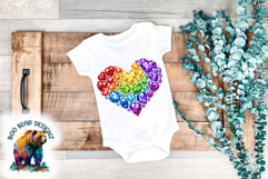 Gemstone Heart Clipart, Rainbow Heart Product Image 1